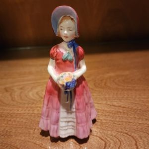 Royal Doulton "Diana" Vintage Figurine Girl With Flowers HN 1986 Bone China, EC